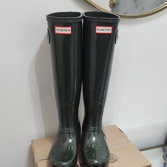 Hunter Shoes - Hunter Dark Green Tall Boots